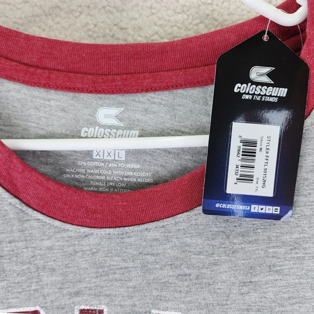 Indiana Hoosiers‎ NCAA Colosseum Tshirt Mens XXL Gray Red Collegiate Sportswear - Picture 2 of 7